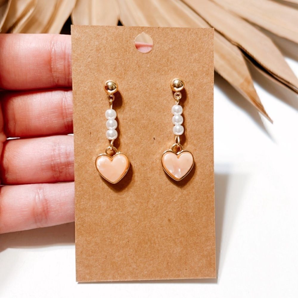 Heart drop earrings #863 - Picture 3 of 5